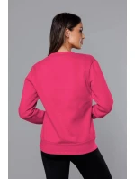 Růžová dámská tepláková mikina se stahovacími lemy model 21442142 - J.STYLE Růžová dámská tepláková mikina se stahovacími lemy model 21442142 - J.STYLE