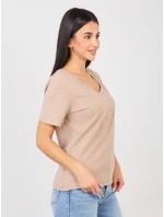 T shirt RV TS model 21888893 ciemny bezowy - FPrice T shirt RV TS model 21888893 ciemny bezowy - FPrice