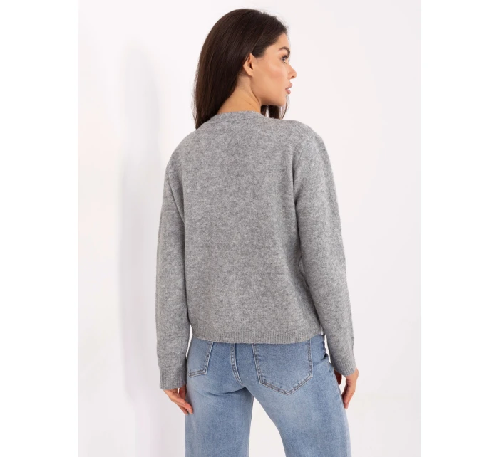 Dámský svetr PM SW F513.16 Šedý s ecru - FPrice