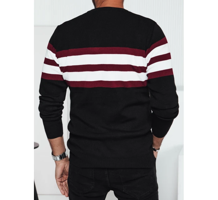 Pánský černý svetr FashionStreet WX2247 Pánský černý svetr FashionStreet WX2247