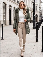 Dámská zimní prošívaná bunda s kapucí, zelená, FashionStreet TY5739 Dámská zimní prošívaná bunda s kapucí, zelená, FashionStreet TY5739