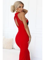 Dlouhé šaty ve tvaru mořské s černou krajkou a síťovinou model 21240157 - kocula