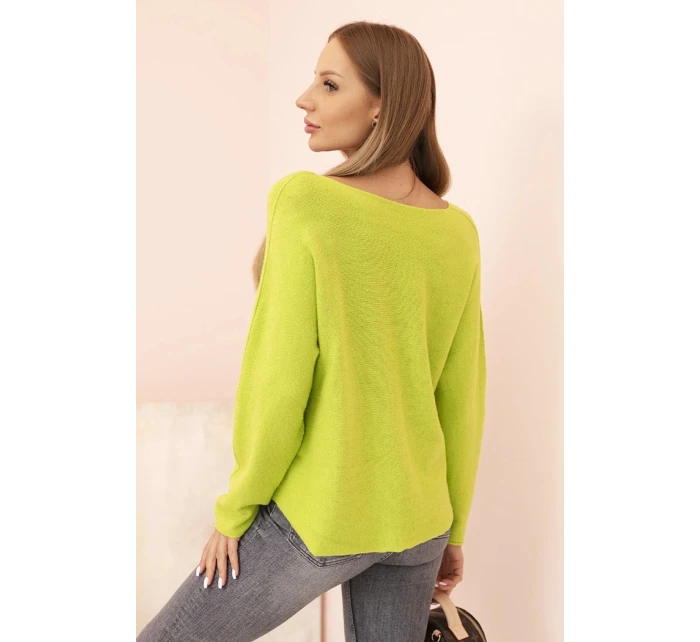 Svetr dámský s viskózou a výstřihem do V model 21268103 - K-Fashion
