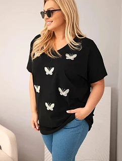 Dámská bavlněná halenka Plus Size s model 22185733 černá - K-Fashion