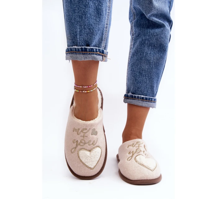 Dámské klasické pantofle s podšívkou v béžové barvě Mabira