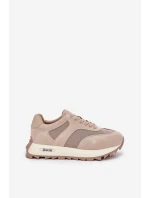 Semišové Sneakersy Na Platformě Dámské Big Star RR274897 HI-POLY SYSTEM Béžové Semišové Sneakersy Na Platformě Dámské Big Star RR274897 HI-POLY SYSTEM Béžové