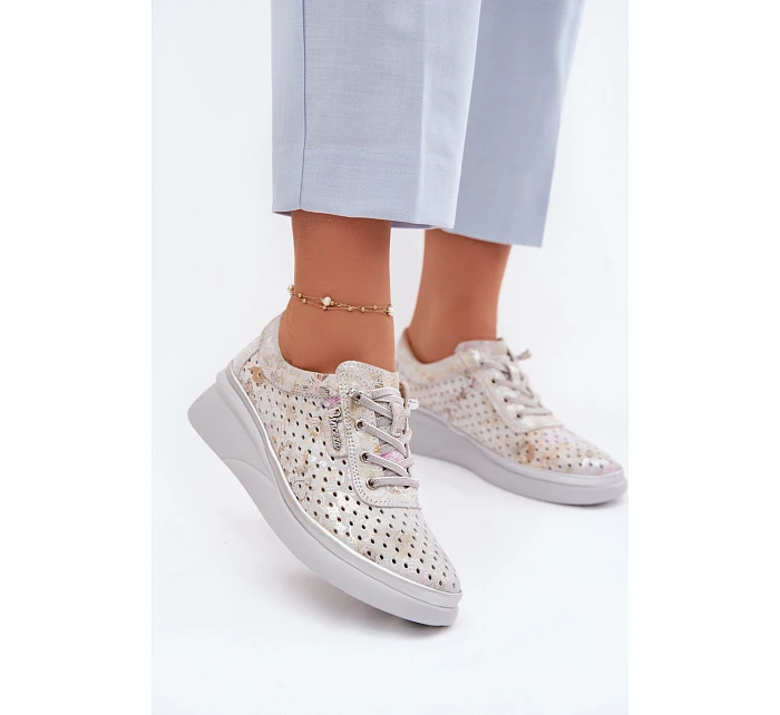 Semišové perforované dámské polobotky Vinceza 79603 šedé Semišové perforované dámské polobotky Vinceza 79603 šedé