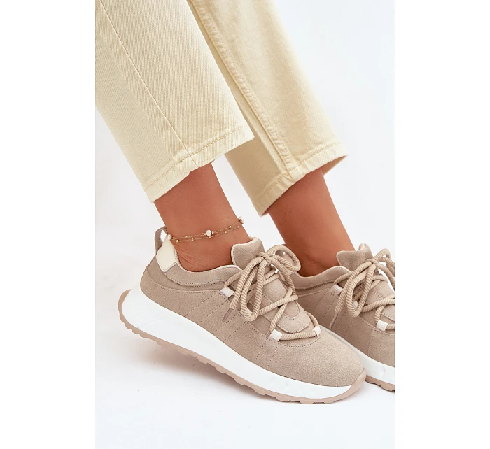 Kožené semišové dámské tenisky model 22069532 - EVENTO Kožené semišové dámské tenisky model 22069532 - EVENTO