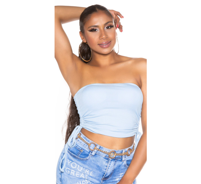 Sexy Off-Shoulder Ruffled Cropped Top