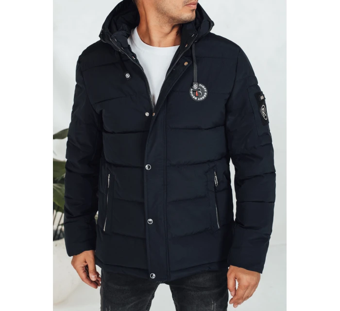 Pánská prošívaná zimní bunda s kapucí FashionStreet navy blue TX5054