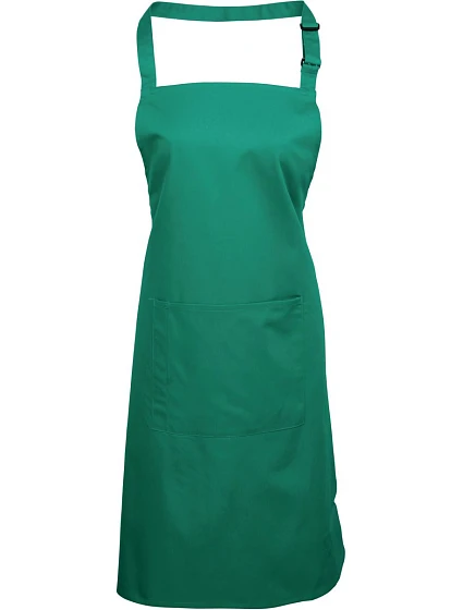 Premier PR 154 Zástěra s laclem a kapsou na břiše "Colours" 39.0154 emerald Premier PR 154 Zástěra s laclem a kapsou na břiše "Colours" 39.0154 emerald