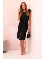 Dámská pruhovaná bavlněná šaty s V výstřihem a knoflíky tmavě mátová