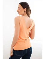 Dámská viskózová halenka bez rukávů s výstřihem do V oranžová