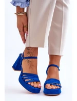 Dámské semišové sandály na platformě modré model 21613987 - Boto Dámské semišové sandály na platformě modré model 21613987 - Boto