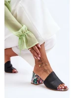 Dámské kožené lodičky na podpatku Lewski Shoes model 21626671 Černé - Boto