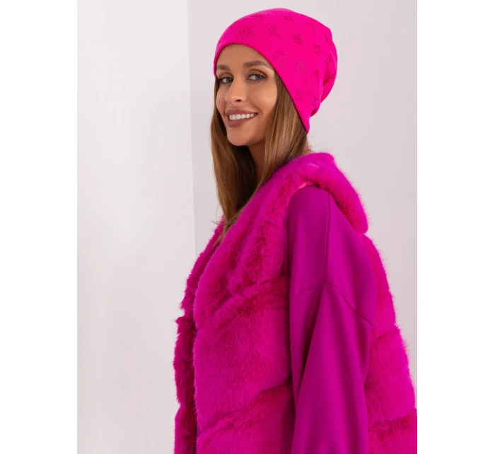 Czapka AT CZ model 18997560 ciemny różowy - FPrice