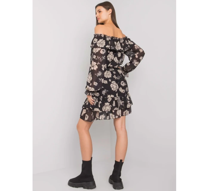 Šaty DHJ SK 15015.56P černá a béžová