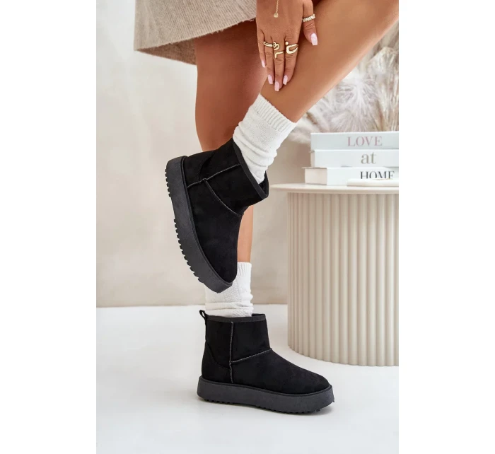 Dámské Sněhule Na Platformě Z Eko Semiše Černé Atteria Dámské Sněhule Na Platformě Z Eko Semiše Černé Atteria