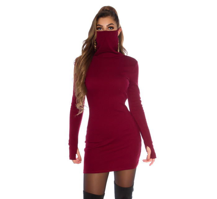 Trendy Fitting Dress with incorporated Face Mask