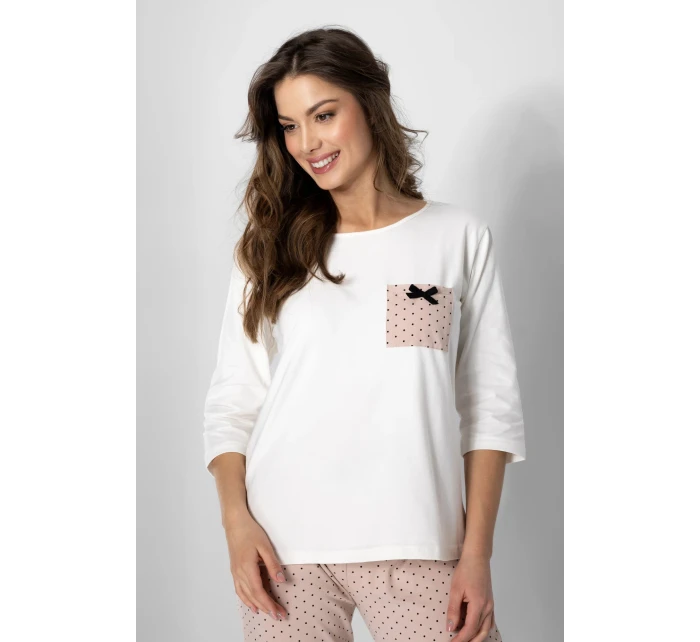 Dámské pyžamo Eliza Ecru s béžovou - Momenti Per Me