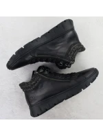 Černé dámské kožené nepromokavé boty Rieker N1305-00 Černé dámské kožené nepromokavé boty Rieker N1305-00