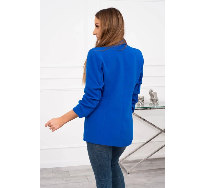 Bunda s klopou elegantní chrpově modrá Bunda s klopou elegantní chrpově modrá