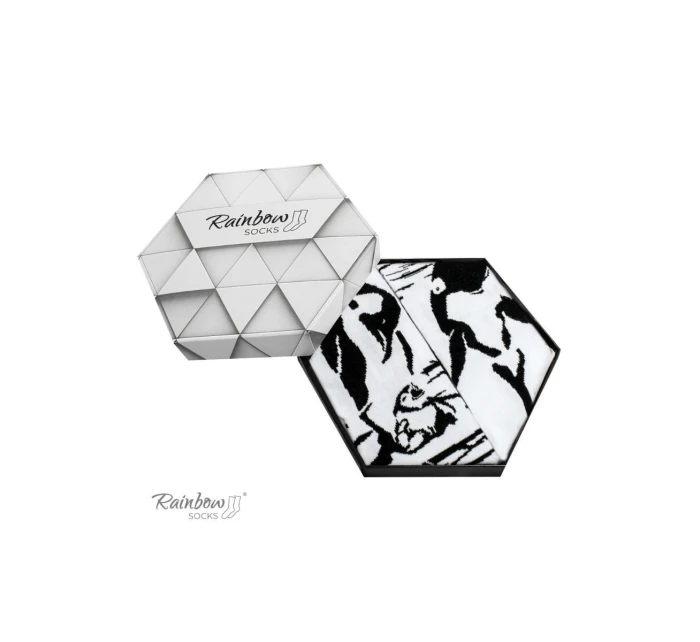 Duhové ponožky se   černá a bílá 2 páry model 21606867 - ZOOKSY/RAINBOW SOCKS