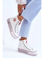 Dámské vysoké textilní tenisky na platformě Big Star model 21608464 Bílá - Big Star Shoes Dámské vysoké textilní tenisky na platformě Big Star model 21608464 Bílá - Big Star Shoes