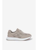 Kožené Sportovní Boty Tenisky Dámské model 21686175 Béžové - S.Barski