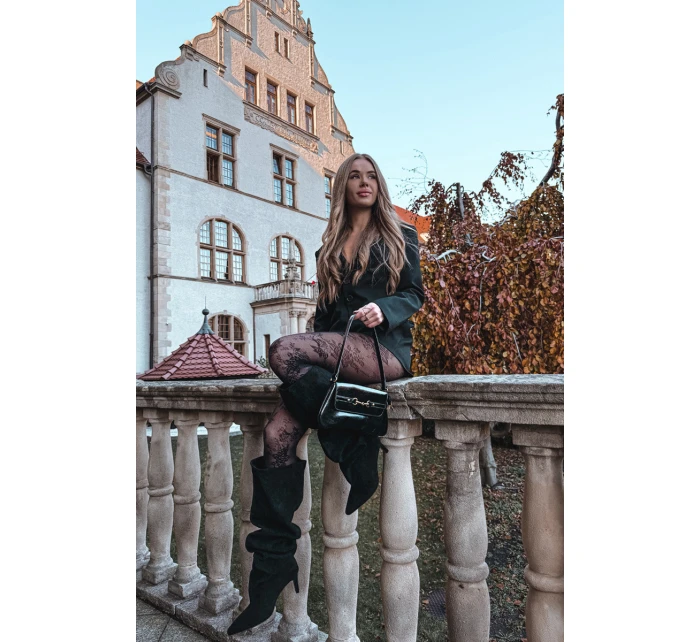 Dámské kozačky na jehlovém podpatku nazouvací černé Mavilla