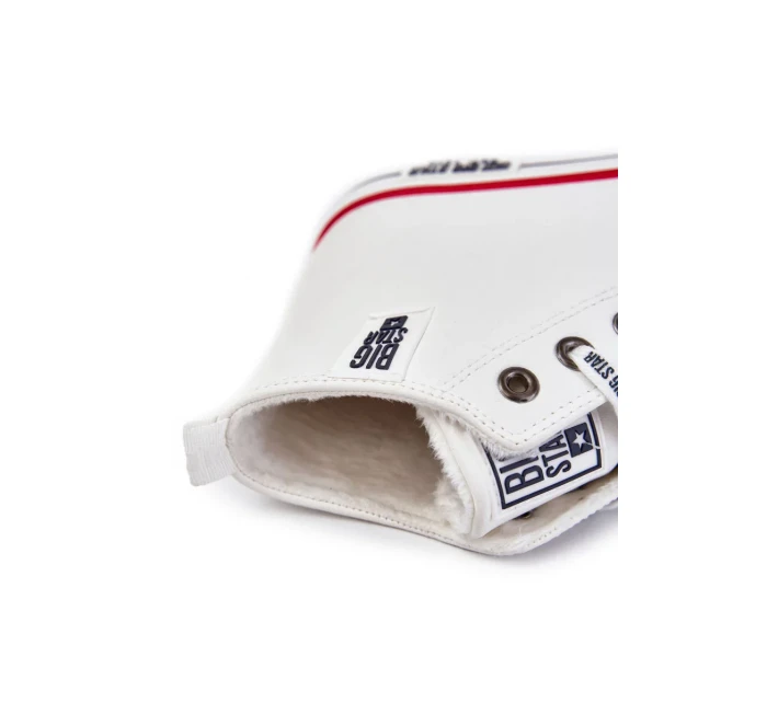 Pánské vysoké zateplené tenisky Big Star KK174345 Bílé Pánské vysoké zateplené tenisky Big Star KK174345 Bílé