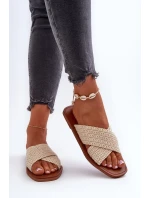 Dámské ploché pantofle Big Star Béžové Dámské ploché pantofle Big Star Béžové