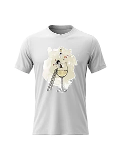 Dámské bavlněné tričko s potiskem - SKOK DO VÍNA - bílé