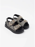 Stylové sandály dámské černé platforma Stylové sandály dámské černé platforma