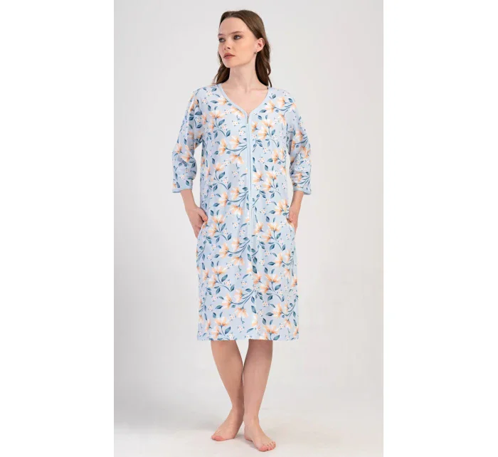 Dámské domácí šaty s tříčtvrtečním rukávem Karolína Dámské domácí šaty s tříčtvrtečním rukávem Karolína