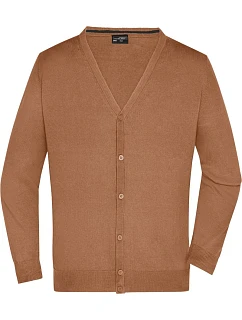 Daiber JN 661 Pánský pletený cardigan s výstřihem do V 02.0661 camel