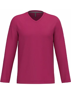 Kariban K 358 Pánské tričko do V s dl. rukávem 20.K358 fuchsia