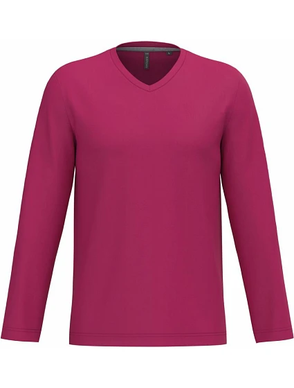 Kariban K 358 Pánské tričko do V s dl. rukávem 20.K358 fuchsia Kariban K 358 Pánské tričko do V s dl. rukávem 20.K358 fuchsia