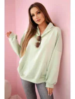 Mikina s kapucí model 20958552 tmavá máta - K-Fashion