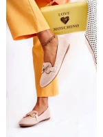 Dámské semišové mokasíny s zdobením béžove model 21589569 - Boto