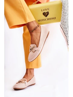 Dámské semišové mokasíny s zdobením béžove model 21589569 - Boto