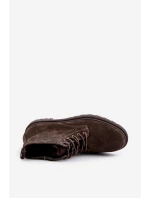 Semišové Zateplené Kotníkové Boty Na Zip Big Star model 21676197 Hnědé - Big Star Shoes Semišové Zateplené Kotníkové Boty Na Zip Big Star model 21676197 Hnědé - Big Star Shoes