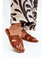 Dámské Ploché Pantofle S Výřezy Camel Salyra Dámské Ploché Pantofle S Výřezy Camel Salyra