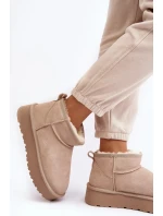 Módní semišové nízké sněhule Světle béžová Nucca