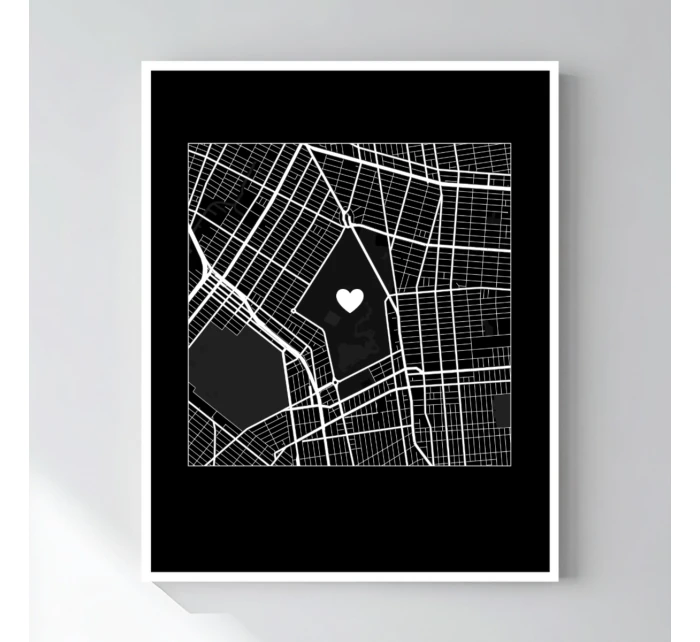 Personalizovaný magický fotoobraz v rámu - 40x50 - mapa Personalizovaný magický fotoobraz v rámu - 40x50 - mapa