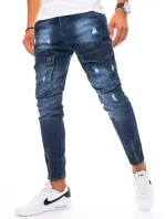Pánské bojové džínové kalhoty tmavě modré FashionStreet UX3292