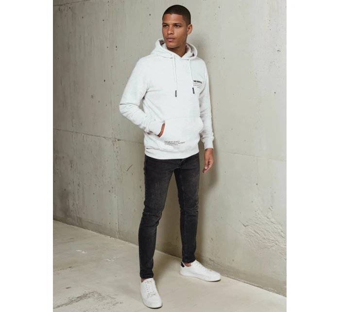 Pánská mikina s kapucí světle šedá Dstreet BX5690 Pánská mikina s kapucí světle šedá Dstreet BX5690