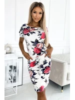 Dámské sportovní šaty s krátkými rukávy a se vzorem  květů model 21883666 - numoco