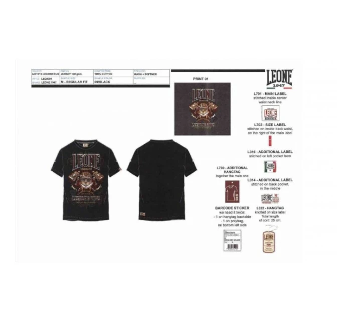 pánské tričko černé model 21348649 - LEONE