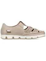 Rieker W RKR651 béžové kožené polobotky s háčkem a smyčkou